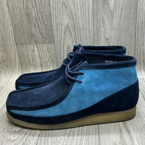 British Walker Mens Casual Shoes Wallabee Style Suede 2 Tone Navy Sky Bl… main image 12